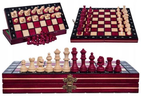 Szachy MAGNETYCZNE DREWNIANE CZERWONE 27 cm Szachy MAGNETYCZNE DREWNIANE CZERWONE 27 cm