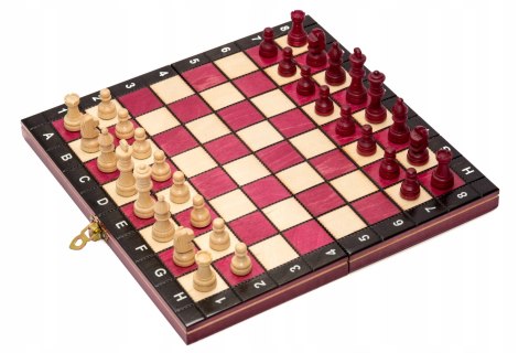 Szachy MAGNETYCZNE DREWNIANE CZERWONE 27 cm Szachy MAGNETYCZNE DREWNIANE CZERWONE 27 cm