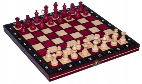 Szachy MAGNETYCZNE DREWNIANE CZERWONE 27 cm Szachy MAGNETYCZNE DREWNIANE CZERWONE 27 cm