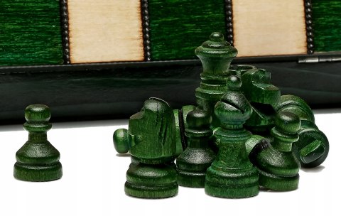 Szachy MAGNETYCZNE DREWNIANE ZIELONE 27 cm Szachy MAGNETYCZNE DREWNIANE ZIELONE 27 cm