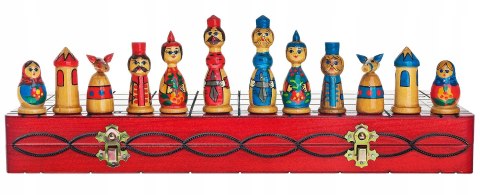 SZACHY BABUSZKI MATRIOSZKI CZERWONE 40 cm wkładka zielona SZACHY BABUSZKI MATRIOSZKI CZERWONE 40 cm wkładka zielona
