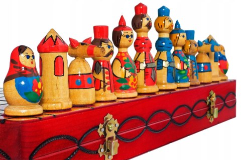 SZACHY BABUSZKI MATRIOSZKI CZERWONE 40 cm wkładka zielona SZACHY BABUSZKI MATRIOSZKI CZERWONE 40 cm wkładka zielona