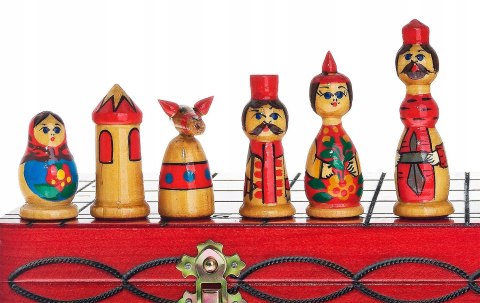 SZACHY BABUSZKI MATRIOSZKI CZERWONE 40 cm wkładka zielona SZACHY BABUSZKI MATRIOSZKI CZERWONE 40 cm wkładka zielona