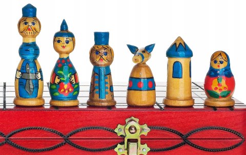 SZACHY BABUSZKI MATRIOSZKI CZERWONE 40 cm wkładka zielona SZACHY BABUSZKI MATRIOSZKI CZERWONE 40 cm wkładka zielona