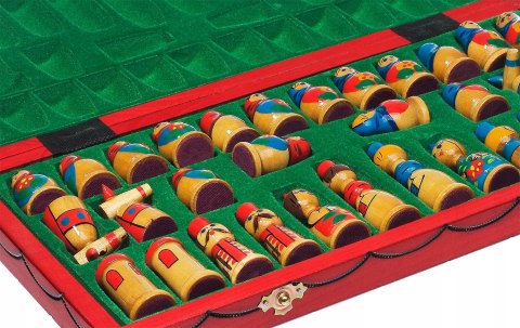 SZACHY BABUSZKI MATRIOSZKI CZERWONE 40 cm wkładka zielona SZACHY BABUSZKI MATRIOSZKI CZERWONE 40 cm wkładka zielona