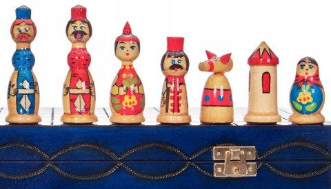 SZACHY BABUSZKI MATRIOSZKI NIEBIESKIE 40 cm wkładka zielona SZACHY BABUSZKI MATRIOSZKI NIEBIESKIE 40 cm wkładka zielona