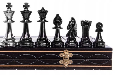 SZACHY DREWNIANE SENATOR SREBRNO-CZARNE DUŻE 42 cm z figurami Staunton nr 6 SZACHY DREWNIANE SENATOR SREBRNO-CZARNE DUŻE 42 cm z figurami Staunton nr 6