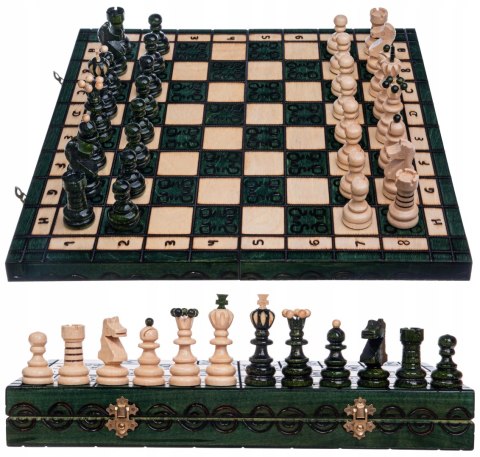 Szachy drewniane PERŁA DUŻA ZIELONA szachownica 42 cm ozdobne figury szach Szachy drewniane PERŁA DUŻA ZIELONA szachownica 42 cm ozdobne figury szach