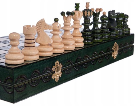 Szachy drewniane PERŁA DUŻA ZIELONA szachownica 42 cm ozdobne figury szach Szachy drewniane PERŁA DUŻA ZIELONA szachownica 42 cm ozdobne figury szach