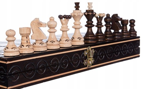 Szachy drewniane PERŁA MAŁA BRĄZOWA 35 cm szachownica ozdobne figury szach Szachy drewniane PERŁA MAŁA BRĄZOWA 35 cm szachownica ozdobne figury szach