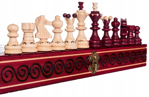 Szachy drewniane PERŁA MAŁA CZERWONA 35 cm szachownica ozdobne figury szach Szachy drewniane PERŁA MAŁA CZERWONA 35 cm szachownica ozdobne figury szach
