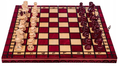 Szachy drewniane PERŁA MAŁA CZERWONA 35 cm szachownica ozdobne figury szach Szachy drewniane PERŁA MAŁA CZERWONA 35 cm szachownica ozdobne figury szach