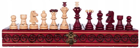 Szachy drewniane PERŁA MAŁA CZERWONA 35 cm szachownica ozdobne figury szach Szachy drewniane PERŁA MAŁA CZERWONA 35 cm szachownica ozdobne figury szach
