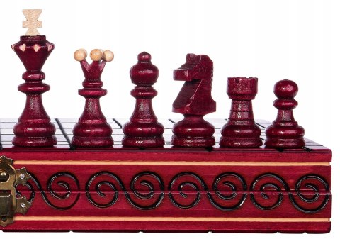 Szachy drewniane PERŁA MAŁA CZERWONA 35 cm szachownica ozdobne figury szach Szachy drewniane PERŁA MAŁA CZERWONA 35 cm szachownica ozdobne figury szach