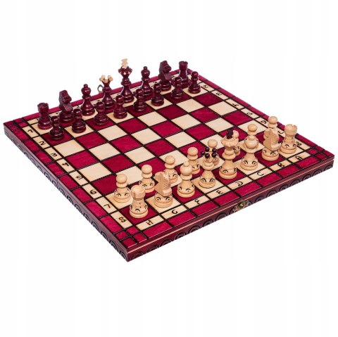 Szachy drewniane PERŁA MAŁA CZERWONA 35 cm szachownica ozdobne figury szach Szachy drewniane PERŁA MAŁA CZERWONA 35 cm szachownica ozdobne figury szach