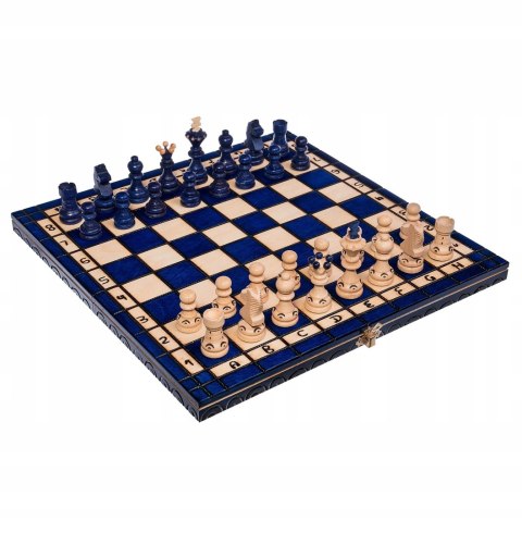 Szachy drewniane PERŁA MAŁA NIEBIESKA 35cm szachownica ozdobne figury szach Szachy drewniane PERŁA MAŁA NIEBIESKA 35cm szachownica ozdobne figury szach